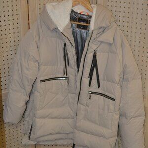 OROLAY Women Tan Zip Front Puffer Coat Size 2XL